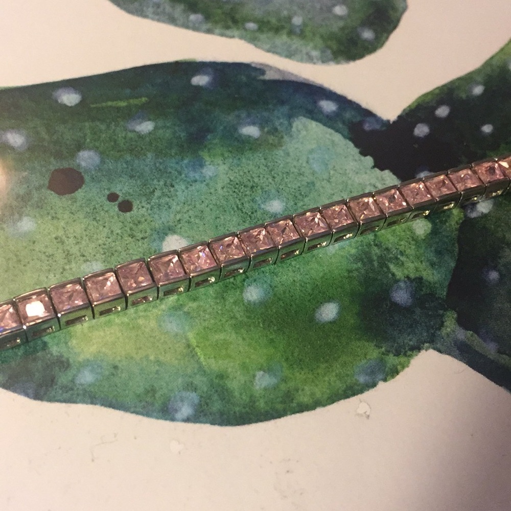 sterling pink cz bracelet